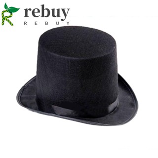 ซื้อซ้ํา หมวกนักมายากล หมวก 1 ชิ้น หมวก Fedora สีดํา อุปกรณ์ประกอบฉากฮาโลวีน คอสเพลย์ ย้อนยุค หมวกด้านบน