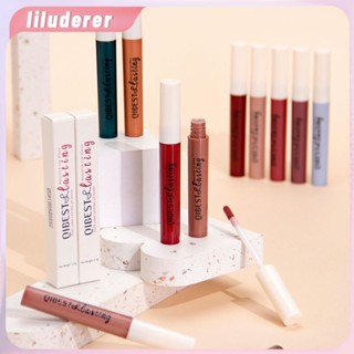 Qibest ไม่ติดถ้วย Lip Glaze Matte Fog Liquid ลิปสติกไม่ทำให้ลิปกลอสจางหาย HO