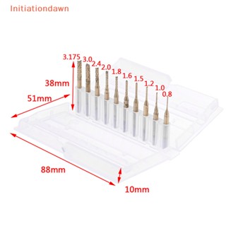 [Initiationdawn] ชุดดอกสว่านแกะสลัก CNC 1/8 นิ้ว 0.8-3.175 มม. 10 ชิ้น