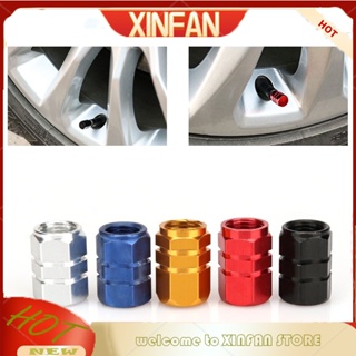 Xinfan ฝาครอบวาล์วล้อยางรถยนต์ อลูมิเนียม 5 สี 4 ชิ้น