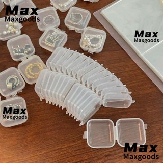 Maxg กล่องพลาสติกใส ขนาดเล็ก แบบพกพา กันฝุ่น สําหรับใส่เครื่องประดับ ต่างหู ยา 24 ชิ้น