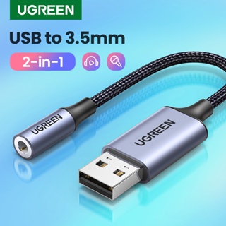 Ugreen อะแดปเตอร์การ์ดเสียงภายนอก USB 3.5 มม. เป็นหูฟัง ลําโพงอินเตอร์เฟซ สําหรับคอมพิวเตอร์ PS4 USB