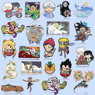 เข็มกลัดโลหะ รูปการ์ตูนอนิเมะญี่ปุ่น One Piece Lapel Pins Dragon Ball Inuyasha สวยหรู ของขวัญสําหรับเพื่อน