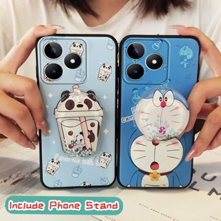 Durable Anti-dust Phone Case For Realme C53/Narzo N53 Anti-knock TPU protective Soft Case glisten Kickstand Cartoon Cute