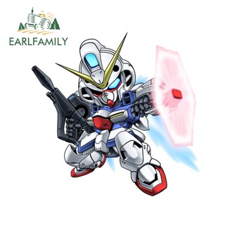 Earlfamily สติกเกอร์ ลายการ์ตูน Chibi Gundam ขนาด 13 ซม. x 12.8 ซม. กันรอยขีดข่วน สําหรับติดตกแต่งรถยนต์ หมวกกันน็อค