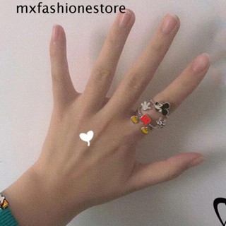 Mxfashione แหวนผู้หญิง สร้างสรรค์ หรูหรา เมาส์น่ารัก เครื่องประดับแฟชั่นญี่ปุ่น Kawaii