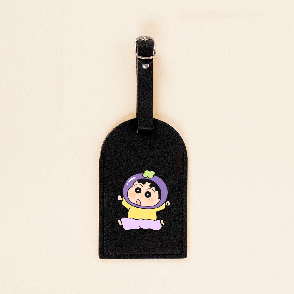 ป้ายแท็กกระเป๋าเดินทาง หนัง PU ลายการ์ตูนชินจัง เหมาะกับของขวัญ สําหรับกระเป๋าเดินทาง กระเป๋าถือ