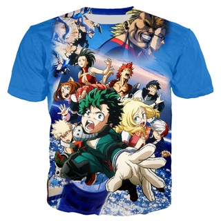 เสื้อยืด พิมพ์ลายอนิเมะ My Hero Academia สไตล์ฮาราจูกุ สตรีท สําหรับผู้ชาย