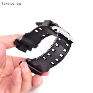 [takejoynew] สายนาฬิกาข้อมือ ยางซิลิโคน หัวเข็มขัดโลหะ สีดํา สําหรับ g-shock Watch KLB