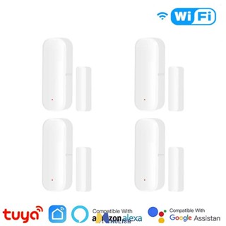 Aubess Tuya Smart Wifi เซ็นเซอร์ประตูหน้าต่างเซ็นเซอร์ประตูเครื่องตรวจจับสัญญาณเตือนภัยแม่เหล็กอิสระเซ็นเซอร์แม่เหล็กทำงานร่วมกับ Alexa Google Home MOLISA