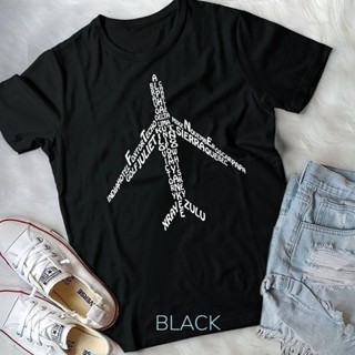 เสื้อยืด พิมพ์ลายตัวอักษร Pilot Airplane สําหรับผู้ชาย และผู้หญิง             