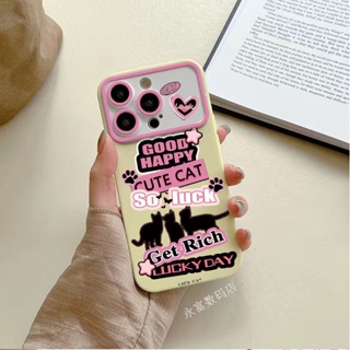 เคสโทรศัพท์มือถือนิ่ม ลายแมวน้อยน่ารัก สีดํา สําหรับ Apple Iphone 14promax 13pro 12 11 7p IPW3