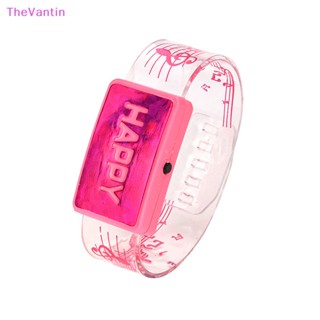 Thevantin สายรัดข้อมือ ลาย Happy Bracelet ไฟกลางคืน Led สําหรับตกแต่งงานแต่งงาน ปาร์ตี้ปีใหม่ คริสต์มาส