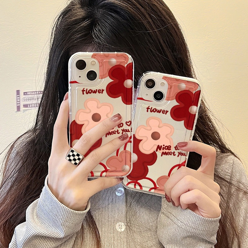 กรณีกันกระแทกสำหรับ iPhone 11 13 Pro Max 6 6s 7 8 Plus XR XS Max 13 12 14 15 16 Pro Max 7 8 SE 15 Pro Max ดอกไม้