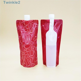 Twinkle ถุงน้ําพลาสติก พับได้ เกรดอาหาร พร้อมหัวฉีดดูด 750 มล. 4 ชิ้น