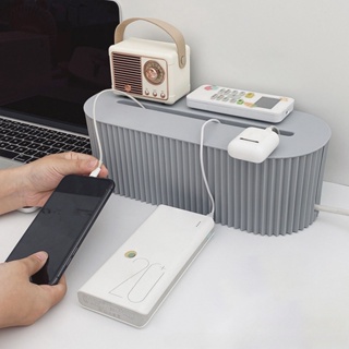 Joy Live กล่องเก็บสายไฟ นวัตกรรม Simple Desk Power Cover Cord Holder Outlet Storage Box