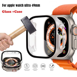 กระจกนิรภัย และเคส สําหรับ Apple Watch Ultra 49 มม. เคสสมาร์ทวอทช์ ป้องกันหน้าจอ กันชน กระจกนิรภัย สําหรับ iwatch Ultra 49 มม.