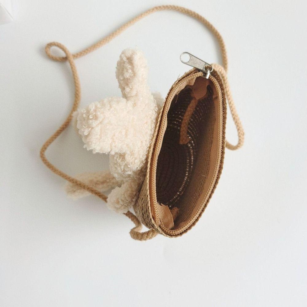 Maile 1PCS กระเป๋าสะพายกระต่ายน่ารักหมีฟางเด็กฤดูร้อน - รูปที่ 6