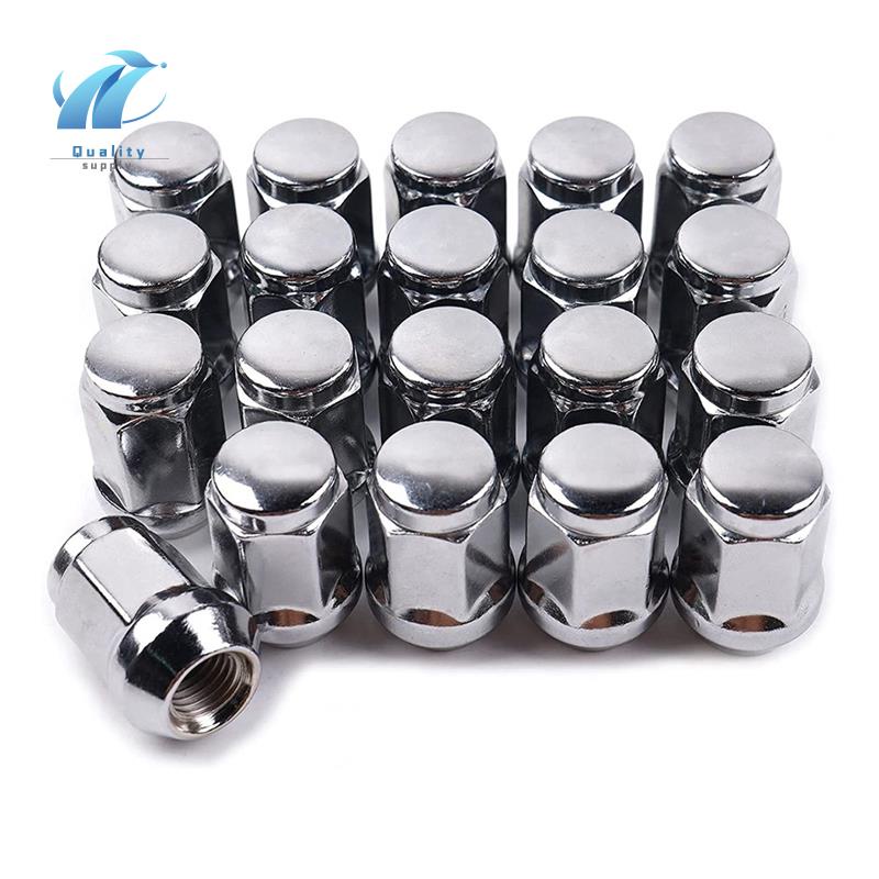 20 ชิ้น 14X1.5 Lug Nuts - 19 มิลลิเมตร Lug Nut 1.38 นิ้วสูง 3/4 นิ้ว Hex Chrome Lug Nuts, สําหรับ 1999-2021 Chevy Silverado 1500