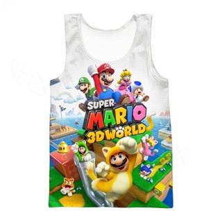 เสื้อกล้ามลําลอง พิมพ์ลายการ์ตูน Super Mario Odyssey Game 3 มิติ เหมาะกับฤดูร้อน สําหรับผู้ชาย และผู้หญิง