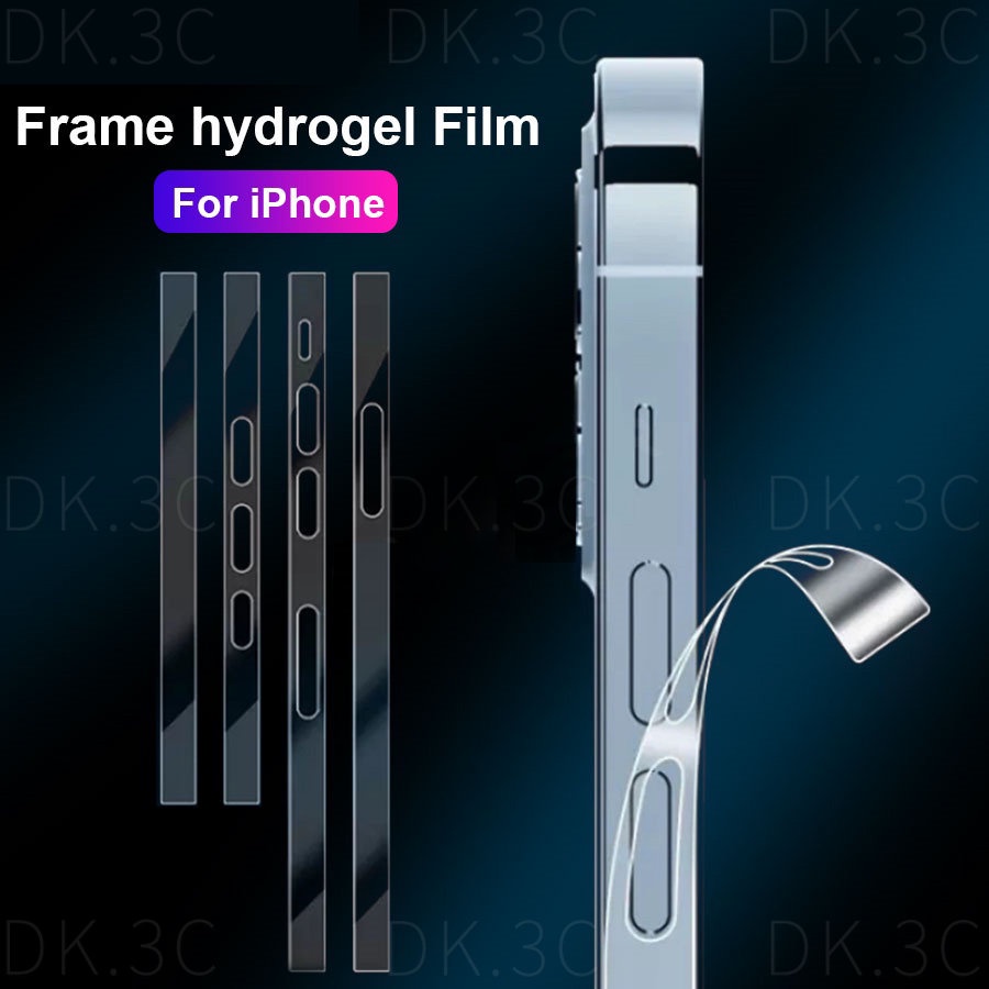 สติกเกอร์ฟิล์มไฮโดรเจล แบบใส ผิวด้าน ป้องกันด้านข้าง สําหรับ iPhone 14 15 13 12 11 Pro Max mini 14 15 Plus