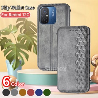 เคสโทรศัพท์หนัง ฝาพับ กันกระแทก พร้อมช่องใส่บัตร แฟชั่น สําหรับ Xiaomi Redmi 12C Redmi12C 2023 4G hp Xiomi Redme 12 C 11A 10C A1 + 22120RN86G