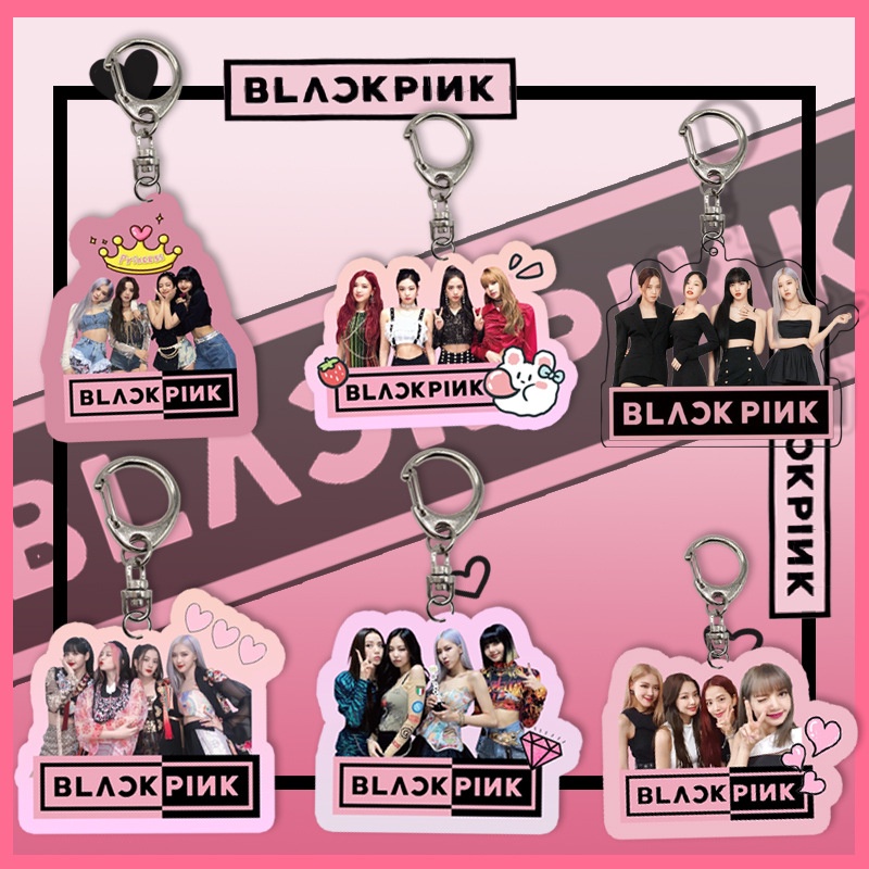 พวงกุญแจสแตนเลส จี้อะคริลิค Blackpink All Members Lisa Kim Ji-Ni Park Chae-Young JENNIE Star Merchandise