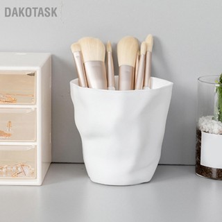 DAKOTASK ที่ใส่แปรงแต่งหน้าปากขนาดใหญ่พื้นผิวจีบไม่สม่ำเสมอ Make Up Brush Storage Organizer สำหรับห้องน้ำห้องนอน