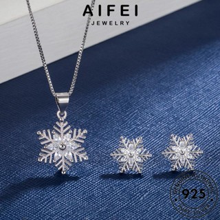 AIFEI JEWELRY เกล็ดหิมะหวาน สร้อยคอ Silver มอยส์ซาไนท์ไดมอนด์ ผู้หญิง 925 เครื่องประดับ เกาหลี เครื่องประดับ ต้นฉบับ จี้ แท้ เงิน แฟชั่น S4