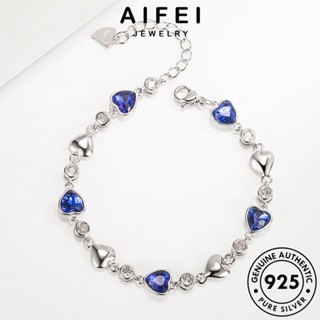 AIFEI JEWELRY กำไลข้อมือ กำไล ต้นฉบับ แฟชั่น เงิน เครื่องประดับ เครื่องประดับ ไพลิน เกาหลี Silver 925 แท้ ความรักที่เรียบง่าย ผู้หญิง ผู้หญิง B241