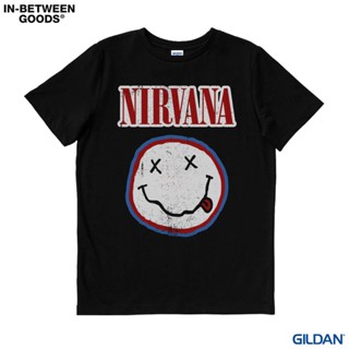 T-shirt โลโก้ Nirvana - DISTRESSED | เสื้อยืด พิมพ์ลายวงดนตรี | เสื้อยืด | Gildan S-5XL