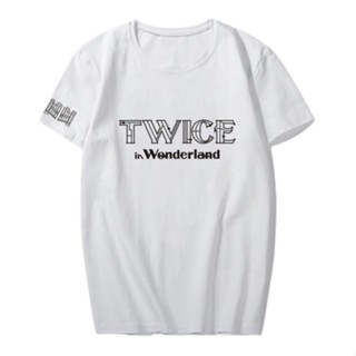 เสื้อยืด พิมพ์ลายคอนเสิร์ต Twice In Wonderland Kpopเสื้อเชิ้ตแขนสั้นทรงหลวม