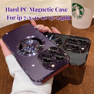 hard PC Magnetic เคสไอโฟน 14 pro max เคส compatible for iphone X Xs 11 12 13 14 Pro Max Xr 7 8 14 Plus 11pro