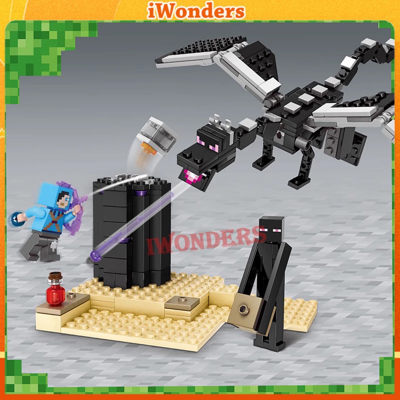 Ender Dragon The End Battle Minecraft 211151 Building Blocks Mystery Multi-Scene Blocks เด็กของขวัญของเล่นเพื่อการศึกษา