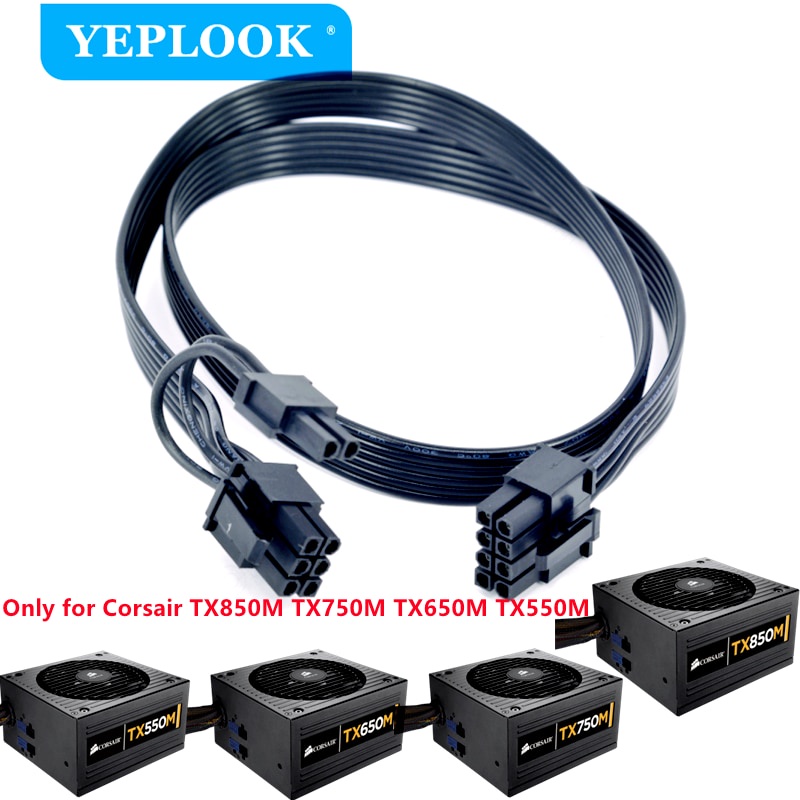 PCIe 8Pin ถึง 8Pin 6 + 2Pin GPU สายไฟสําหรับ Corsair TX850M TX750M TX650M TX550M TX-M Series Semi Mo
