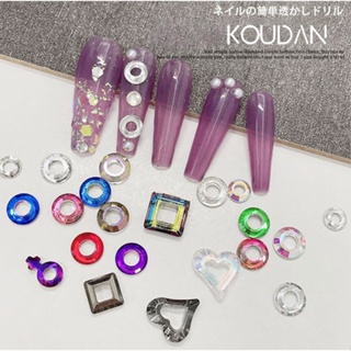 Koudan สติกเกอร์คริสตัลใส พลอยเทียม รูปนางฟ้า คละขนาด สําหรับตกแต่งเล็บเจล 50 ชิ้น