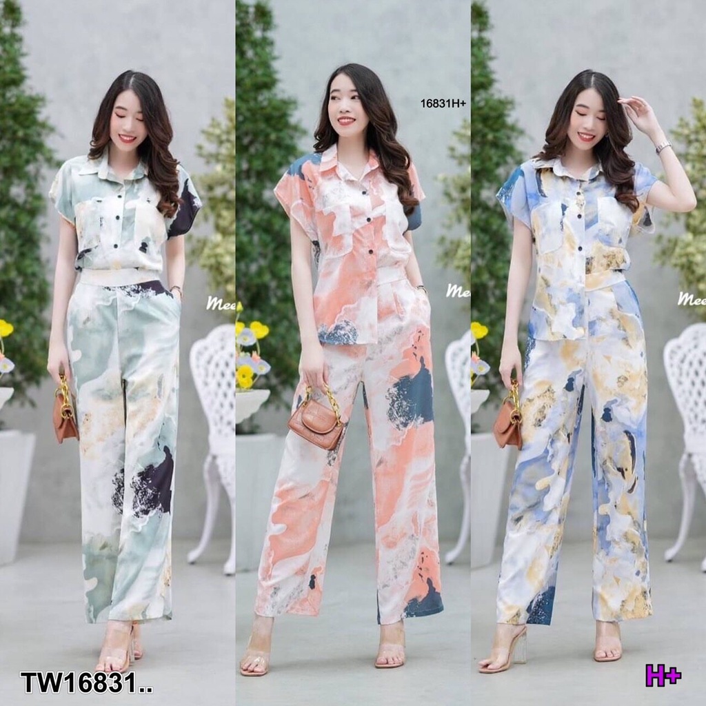 CC 16831 ชุดเซท ใส่เที่ยว ชุดไปทะเล สงกราน (ฟรีไซส์ M อก 32-36 เอว26-32 สพ38-42)