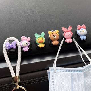 Car Interior Small Hook Car Front Row Decorative Stickers Female Cartoon Cute Internet Celebrity Sticky Hook Car Hook Supplies y8fx