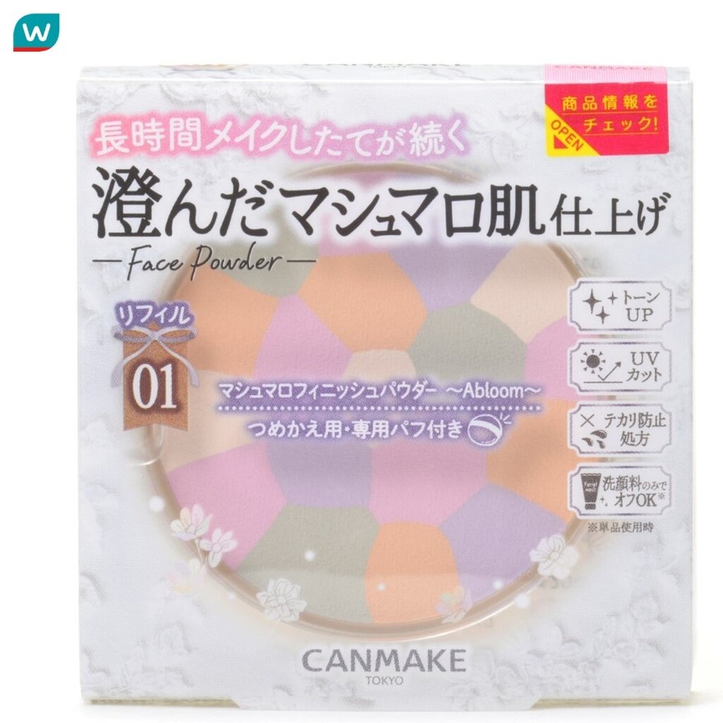 Canmake แคนเมค แป้ง มาชเมลโล่ ฟินิส พาวเดอร์ อะบลูม SPF19 PA++ รีฟิล 4ก. 01 เดียร์เรส บูเก้