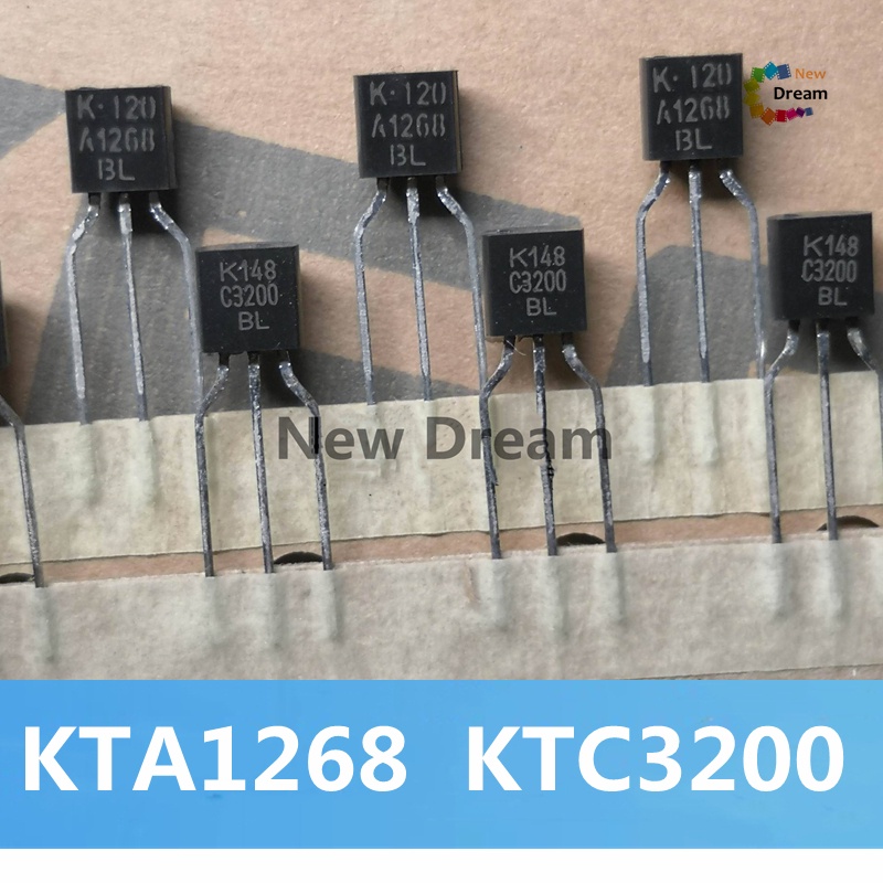 10pcs ใหม่ 5 คู่ KTA1268 KTC3200 (5 ชิ้น A1268 +5pcsC3200 ) TO92 ทรานซิสเตอร์ TO-92 2SA970/2SC2240 p