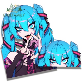 Earlfamily สติกเกอร์กันน้ํา 13 ซม. สําหรับตกแต่งกระจกรถยนต์ โน๊ตบุ๊ค Hatsune Miku