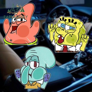 Earlfamily สติกเกอร์ ลายการ์ตูน Spongebob กันน้ํา สําหรับติดตกแต่งรถยนต์ โน้ตบุ๊ก 13 ซม.