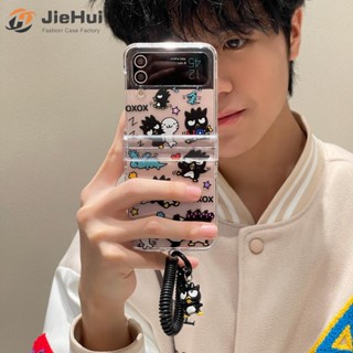 Jiehui เคสโทรศัพท์มือถือ ลายเพนกวิน XO แฟชั่น สามชิ้น สําหรับ Samsung Z Flip4 Z Flip3