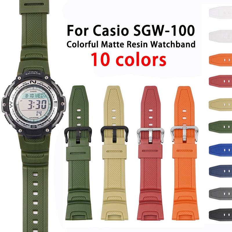 สายนาฬิกาข้อมือ ยางซิลิโคนนิ่ม เนื้อแมตต์ หลากสี สําหรับ Casio SGW-100