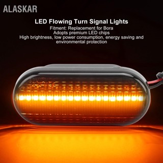 ALASKAR 2 ชิ้น LED ไฟเลี้ยวไหลไฟสีเหลือง 12V ไฟเลี้ยวด้านข้างเปลี่ยนสำหรับ Bora