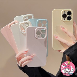 เคสโทรศัพท์มือถือ TPU กันตก ป้องกันเลนส์ สีแคนดี้ เรียบง่าย สําหรับ IPhone 14 13 12 11 Pro Max