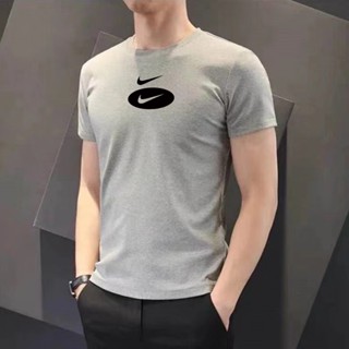 Nike เสื้อยืดลําลอง แขนสั้น คอกลม ผ้าถัก ทรงหลวม ใส่สบาย สไตล์เกาหลี สําหรับผู้ชาย