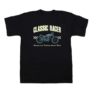 【💘💘】เสื้อยืดพิมพ์ลายแฟชั่น เสื้อยืดแขนสั้นลําลอง พิมพ์ลาย CLASSIC RACER VINTAGE MOTORBIKE IDEAL แฟชั่นสําหรับผู้ชาย