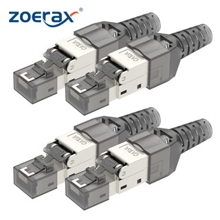 Zoerax RJ45 CAT8 Cat7 CAT6A ปลั๊กเชื่อมต่ออีเธอร์เน็ต RJ45 10Gbps POE ใช้ซ้ําได้ 1 ชิ้น