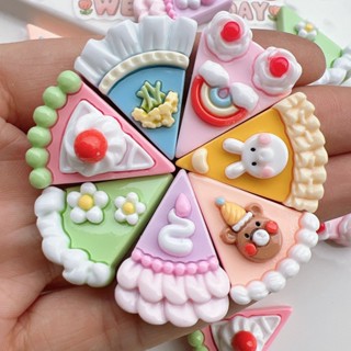 【7styles】แผ่นเรซิ่น ทรงสามเหลี่ยม ลายผลไม้ ลูกไม้ สําหรับทําจี้ต่างหู Diy 20 ชิ้น